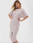 Asos Design Wiggle Midi Dress - Gray