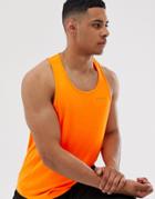 Asos 4505 Training Tank With Racer Back In Neon Orange - Orange