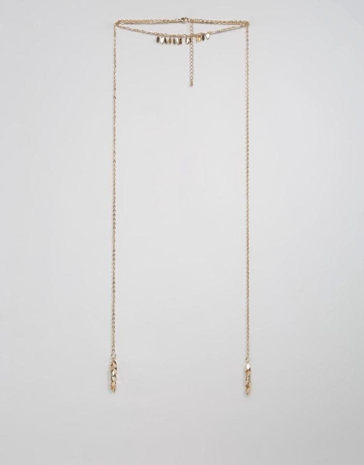 Asos Open Petal Necklace - Gold