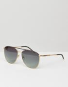 Ted Baker Jet Aviators In Brushed Gold - Gold