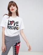 Love Moschino Sequin Logo T-shirt - White