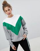 Pull & Bear Color Block Chevron Sweater - Multi