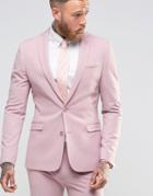 Asos Super Skinny Fit Suit Jacket In Pink - Pink