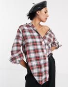Cheap Monday Obscure Oversized Check Shirt-red