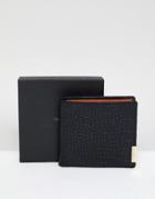 Paul Costelloe Mock Croc Orange Lined Wallet - Black