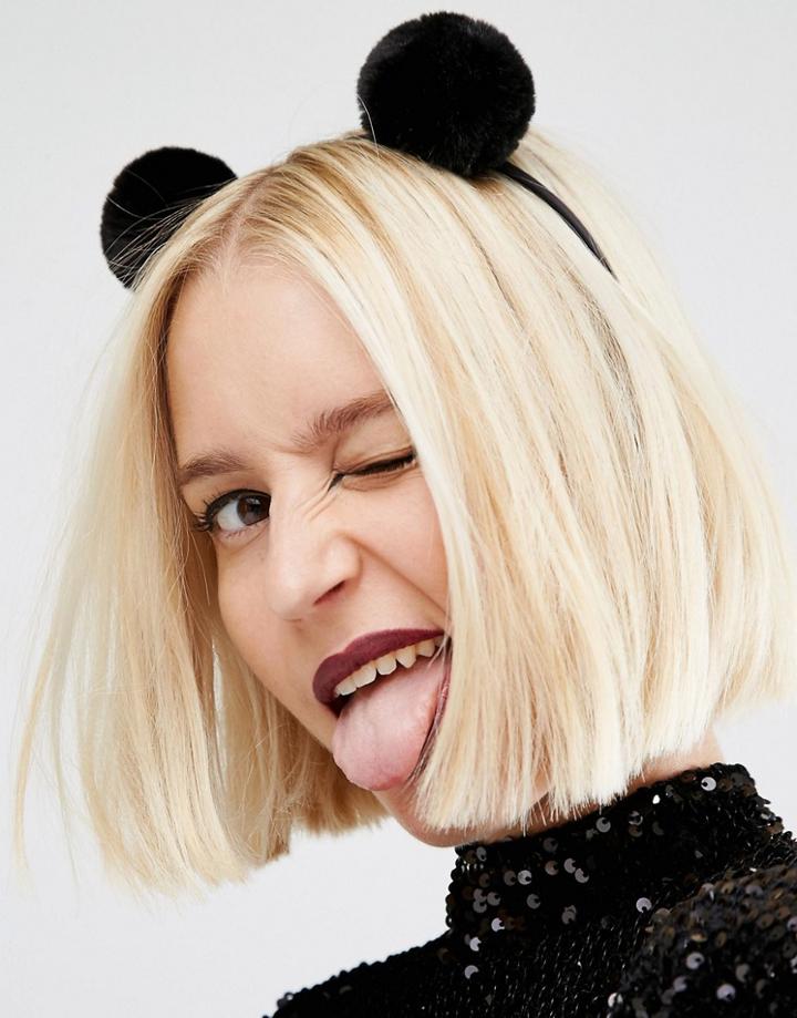 Missguided Halloween Pom Headband - Black