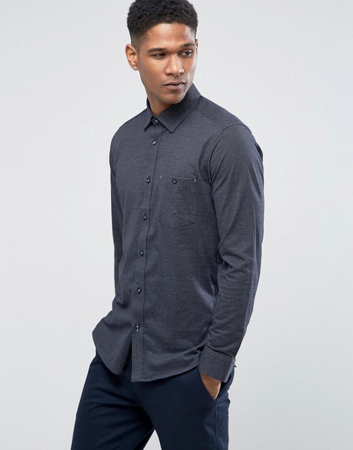 Ted Baker Slim Jersey Shirt - Navy