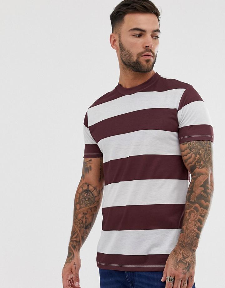 Asos Design Stripe T-shirt-white