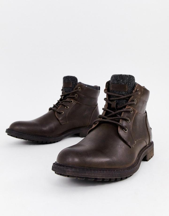 Burton Menswear Worker Boots In Brown - Brown