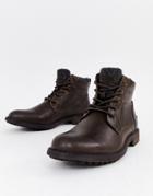 Burton Menswear Worker Boots In Brown - Brown