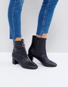 Asos Romy Zip Heeled Boots - Black