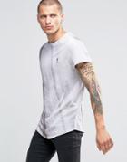 Religion T-shirt With Curved Hem And Gradient Fade - Gray