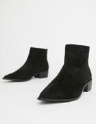 London Rebel Pointed Ankle Boots - Black