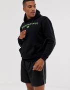 Good For Nothing Hoodie With Neon Logo In Black - Black