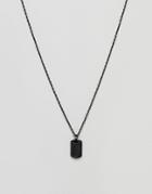 Emporio Armani Double Dog Tag Necklace In Black - Black
