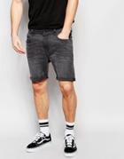 Asos Slim Denim Shorts In Washed Black - Washed Black