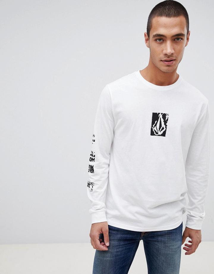 Volcom Long Sleeve T Shirt In White