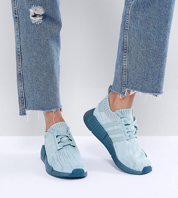 Adidas Originals Nmd R1 Sneakers In Green With Metallic Sole - Green