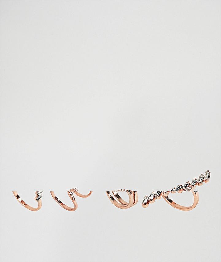New Look 4 Pack Ring Set - Gold