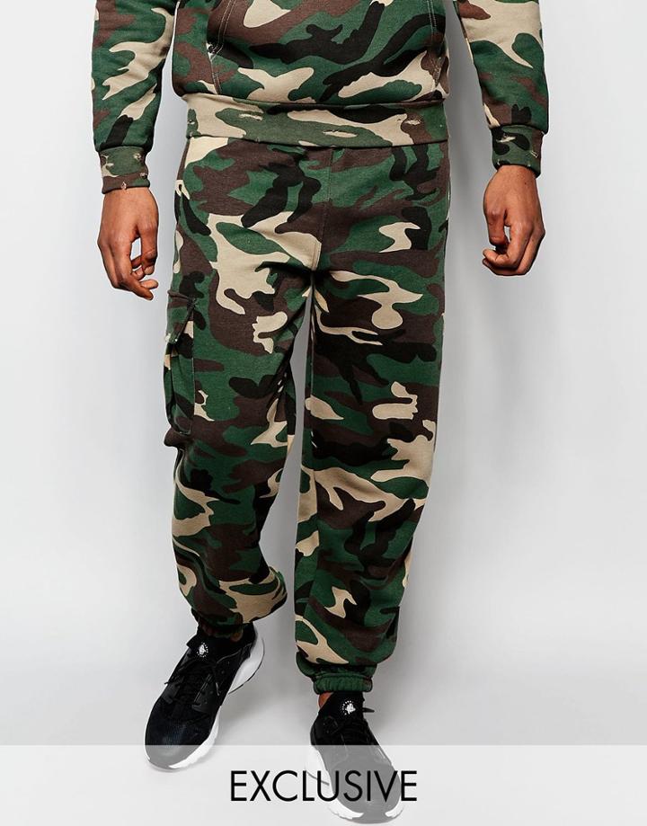 Reclaimed Vintage Camo Joggers - Green