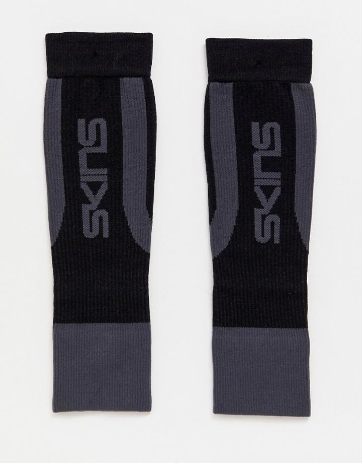 Skins Running Seamless Calf Tights In Black - Black