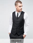 Heart & Dagger Super Skinny Vest In Black - Black