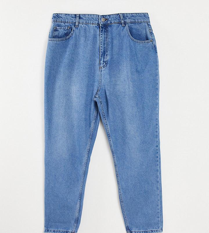 I Saw It First Plus Mom Jean In Washed Blue-blues