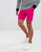 Asos Design Skinny Chino Shorts In Bright Pink - Pink