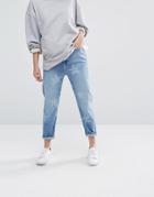 New Look Mom Jeans In Star Print - Blue