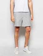 Adpt Stripe Seersucker Shorts Co-ord - Off White