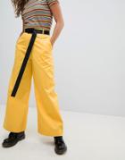 The Ragged Priest Wide Leg Pants With Belt - Yellow