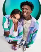 Asos Design Circular Design Unisex Zip Through Cardi In Swirl Pattern In Cotton - Multi