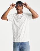 Sixth June Regular Fit Monogram Woven T-shirt In White