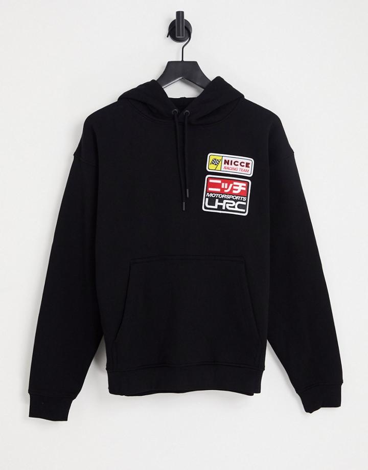 Nicce Motorsport Backprint Oversized Hoodie In Black