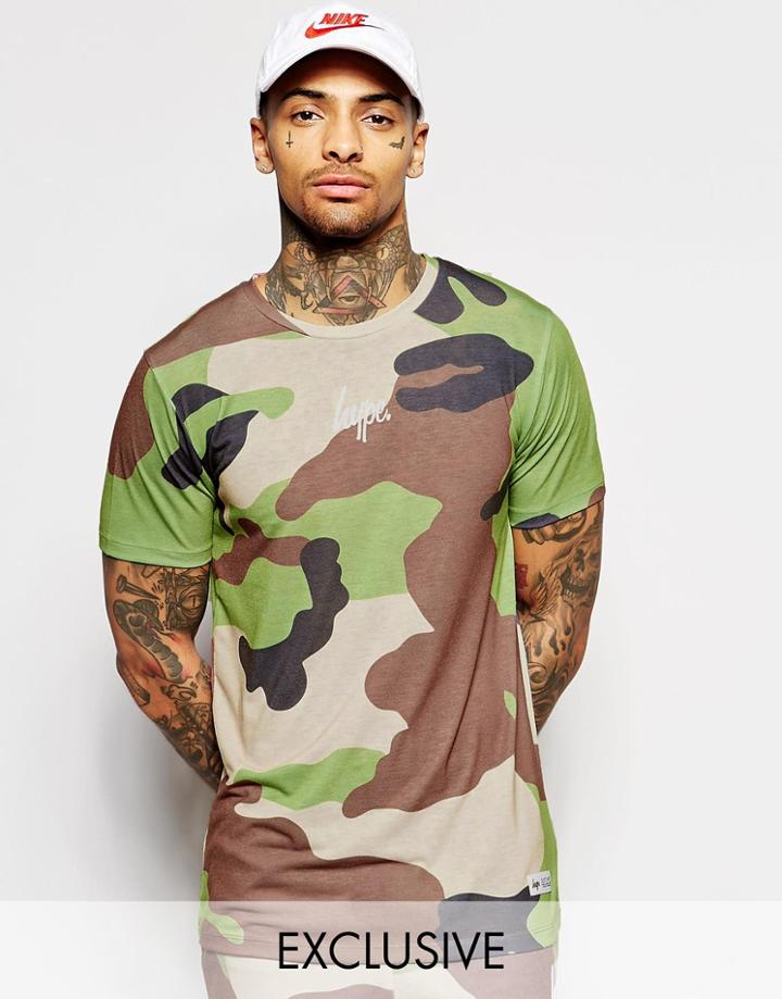 Hype T-shirt In Camo - Green
