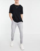Asos Design Spray On Jeans With Power Stretch In Gray-grey
