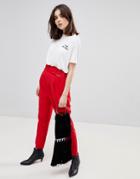 Stradivarius D Ring Tapered Pants - Red