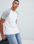 Asos Design T-shirt With Crew Neck With Contrast Raglan - Multi