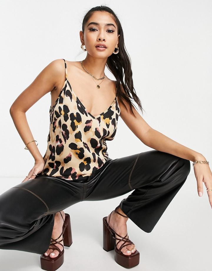 Never Fully Dressed Cami Top In Leopard Print - Part Of A Set-brown