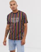 Asos Design Relaxed Striped T-shirt With City Print-multi
