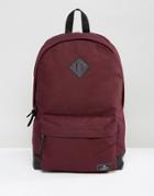 Asos Backpack In Burgundy Canvas With Faux Leather Base - Red