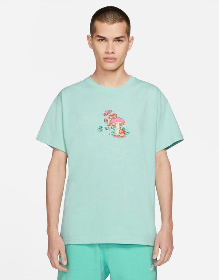 Nike Logo Twist Pack Hbr Embroidered Logo T-shirt In Dusty Blue-blues
