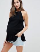 Asos Maternity Crinkle Trapeze Top - Black