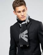 Armani Jeans Logo Scarf In Black - Black