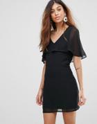 Rage Chiffon Overlay Dress - Black