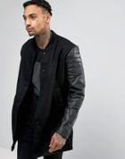Religion Jacket With Leather Sleeves - Black
