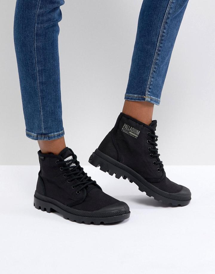 Palladium Pampa Hi Originale Tc Black Canvas Flat Ankle Boots - Black