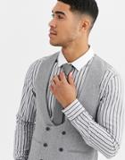Gianni Feraud Winter Wedding Slim Fit Tweed Wool Blend Suit Vest-gray