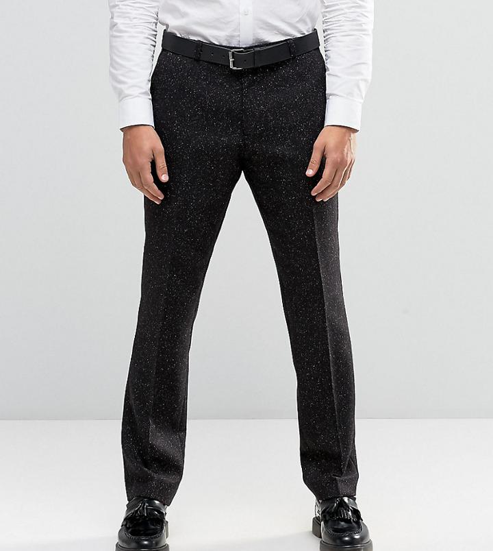 Heart & Dagger Slim Smart Pants In Fleck - Black