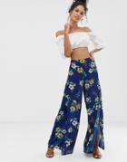 En Cr Me Floral Wide Leg Pants-multi